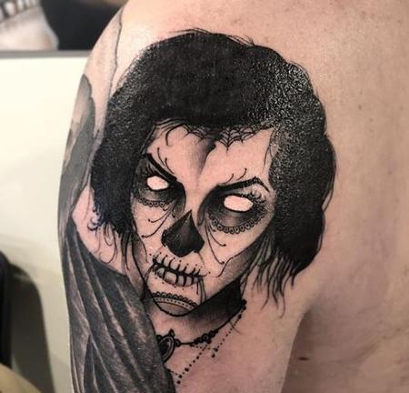 Billy Williams - Black and Gray Sugar Skull Woman Head Tattoo